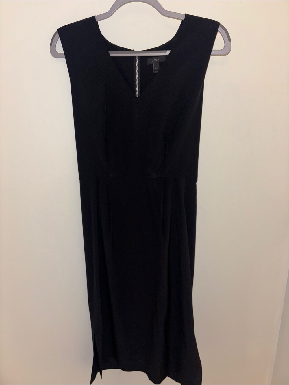 J. Crew Black V-Neck Sleeveless Midi Dress